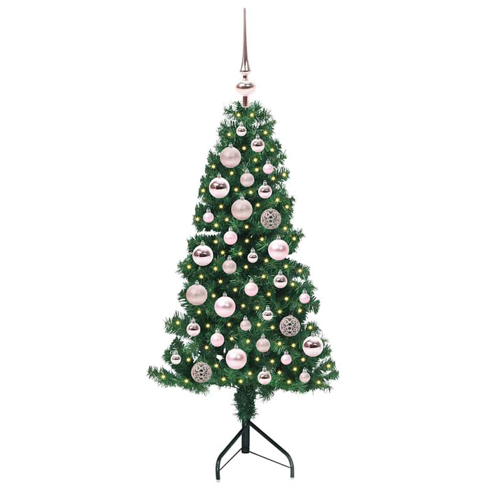 Albero di Natale Artificiale Angolare con 150 LED Verde 120 cm 3397243