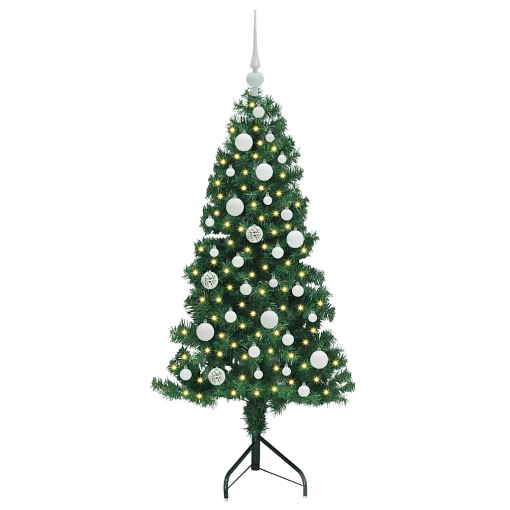 Albero di Natale Artificiale Angolare con 150 LED Verde 120 cm 3397244