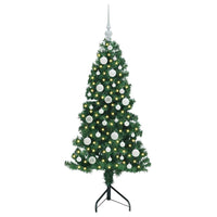 Albero di Natale Artificiale Angolare con 150 LED Verde 120 cm 3397244