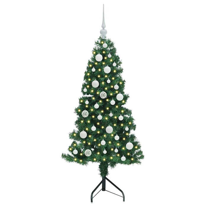 Albero di Natale Artificiale Angolare con 150 LED Verde 120 cm 3397244