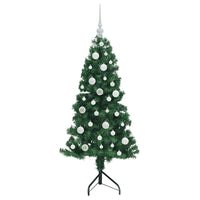 Albero di Natale Artificiale Angolare con 150 LED Verde 120 cm 3397244