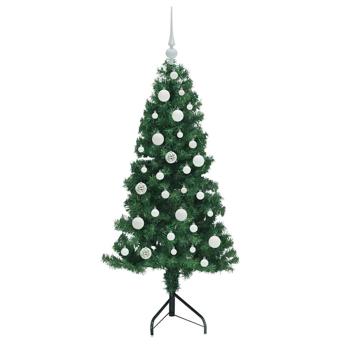Albero di Natale Artificiale Angolare con 150 LED Verde 120 cm 3397244