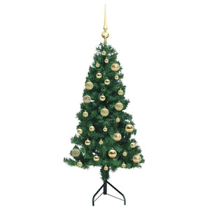 Albero di Natale Artificiale Angolare con 150 LED Verde 120 cm 3397245