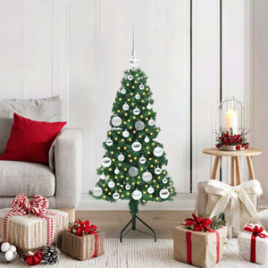Albero di Natale Artificiale Angolare con 150 LED Verde 120 cm 3397246