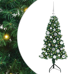 Albero di Natale Artificiale Angolare con 150 LED Verde 120 cm 3397246