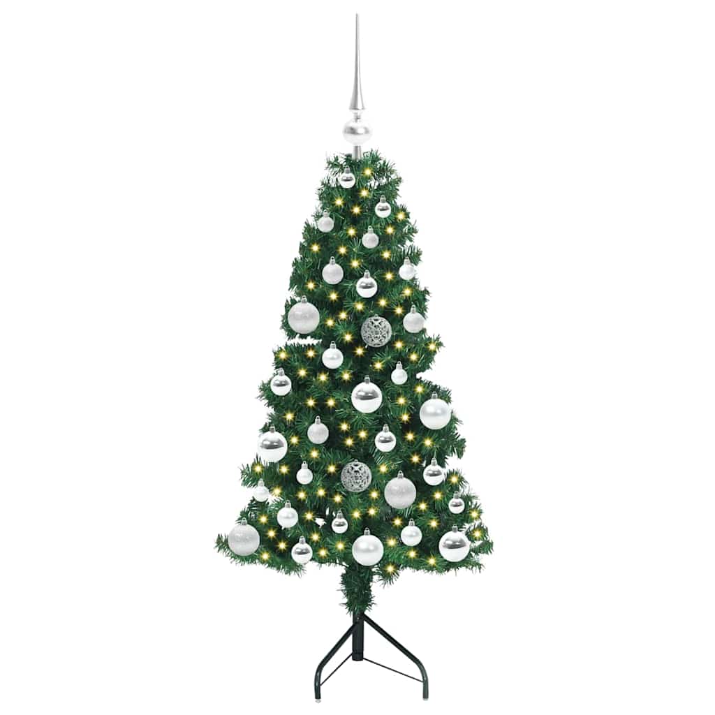 Albero di Natale Artificiale Angolare con 150 LED Verde 120 cm 3397246