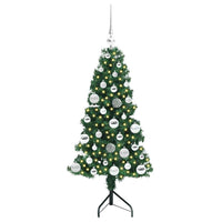 Albero di Natale Artificiale Angolare con 150 LED Verde 120 cm 3397246