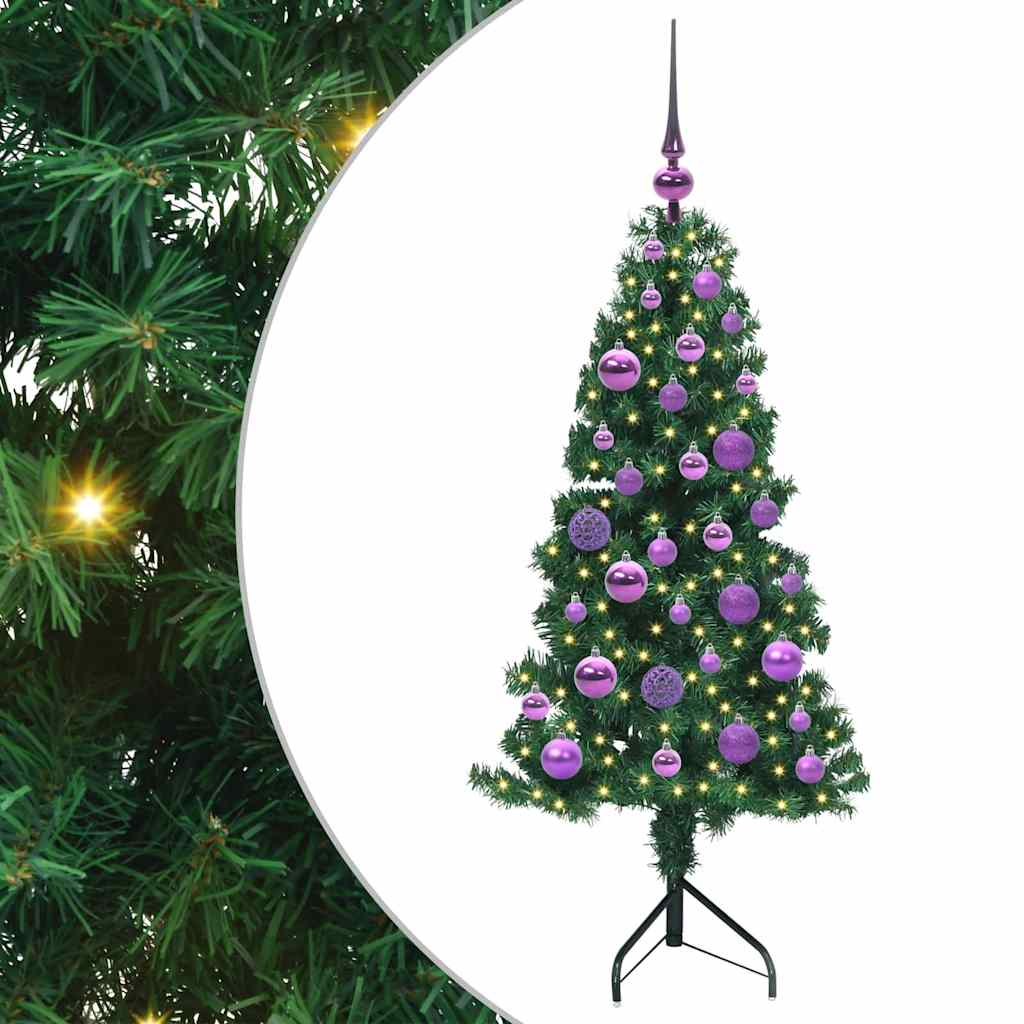 Albero di Natale Artificiale Angolare con 150 LED Verde 120 cm 3397247