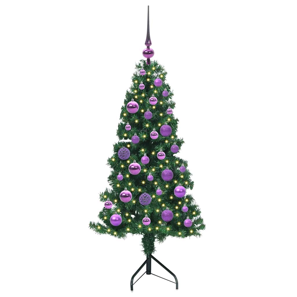 Albero di Natale Artificiale Angolare con 150 LED Verde 120 cm 3397247