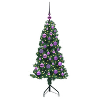 Albero di Natale Artificiale Angolare con 150 LED Verde 120 cm 3397247