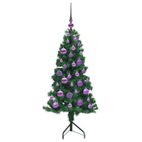 Albero di Natale Artificiale Angolare con 150 LED Verde 120 cm 3397247