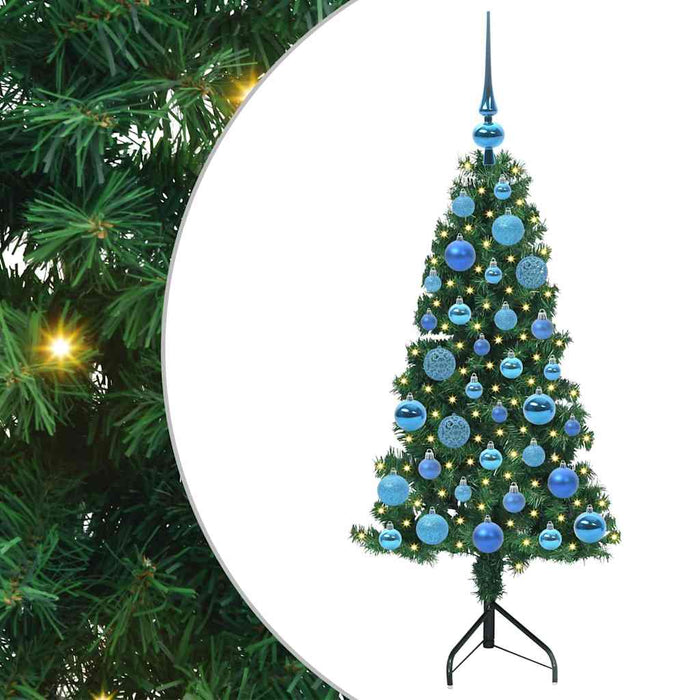 Albero di Natale Artificiale Angolare con 150 LED Verde 120 cm 3397248
