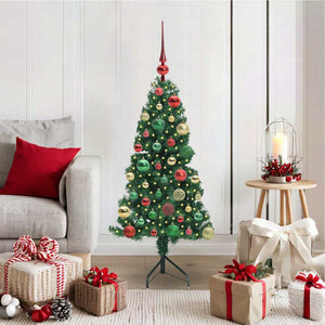Albero di Natale Artificiale Angolare con 150 LED Verde 120 cm 3397249