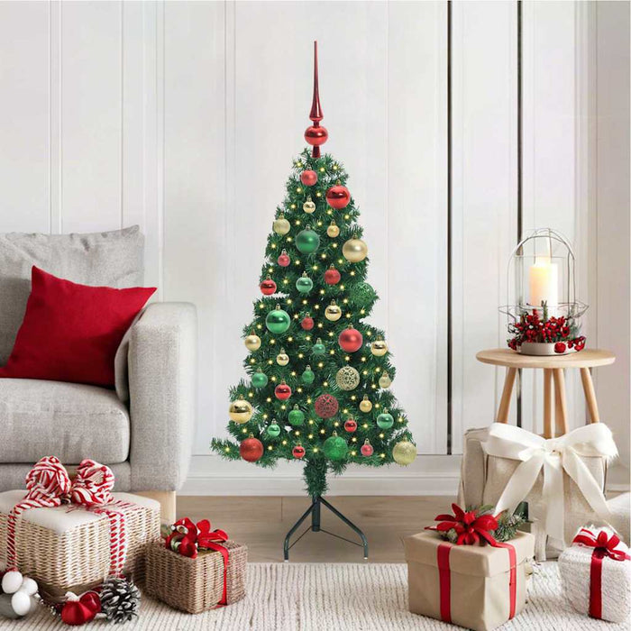 Albero di Natale Artificiale Angolare con 150 LED Verde 120 cm 3397249