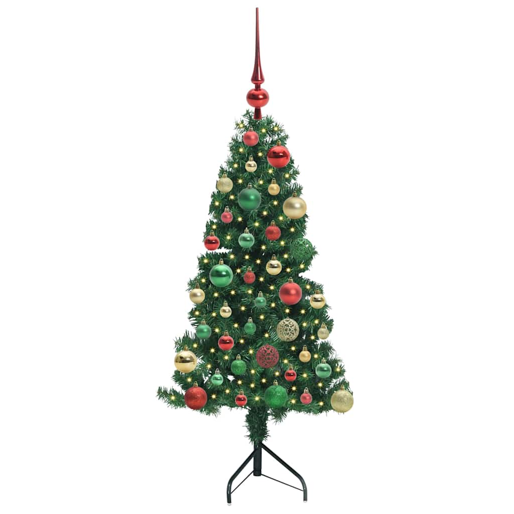Albero di Natale Artificiale Angolare con 150 LED Verde 120 cm 3397249