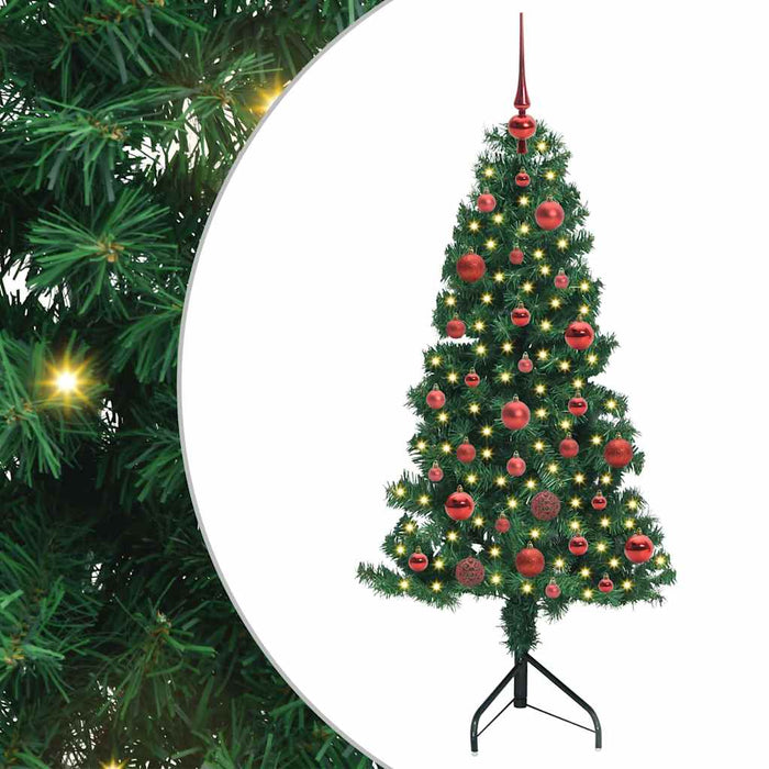 Albero di Natale Artificiale Angolare con 150 LED Verde 150 cm 3397250