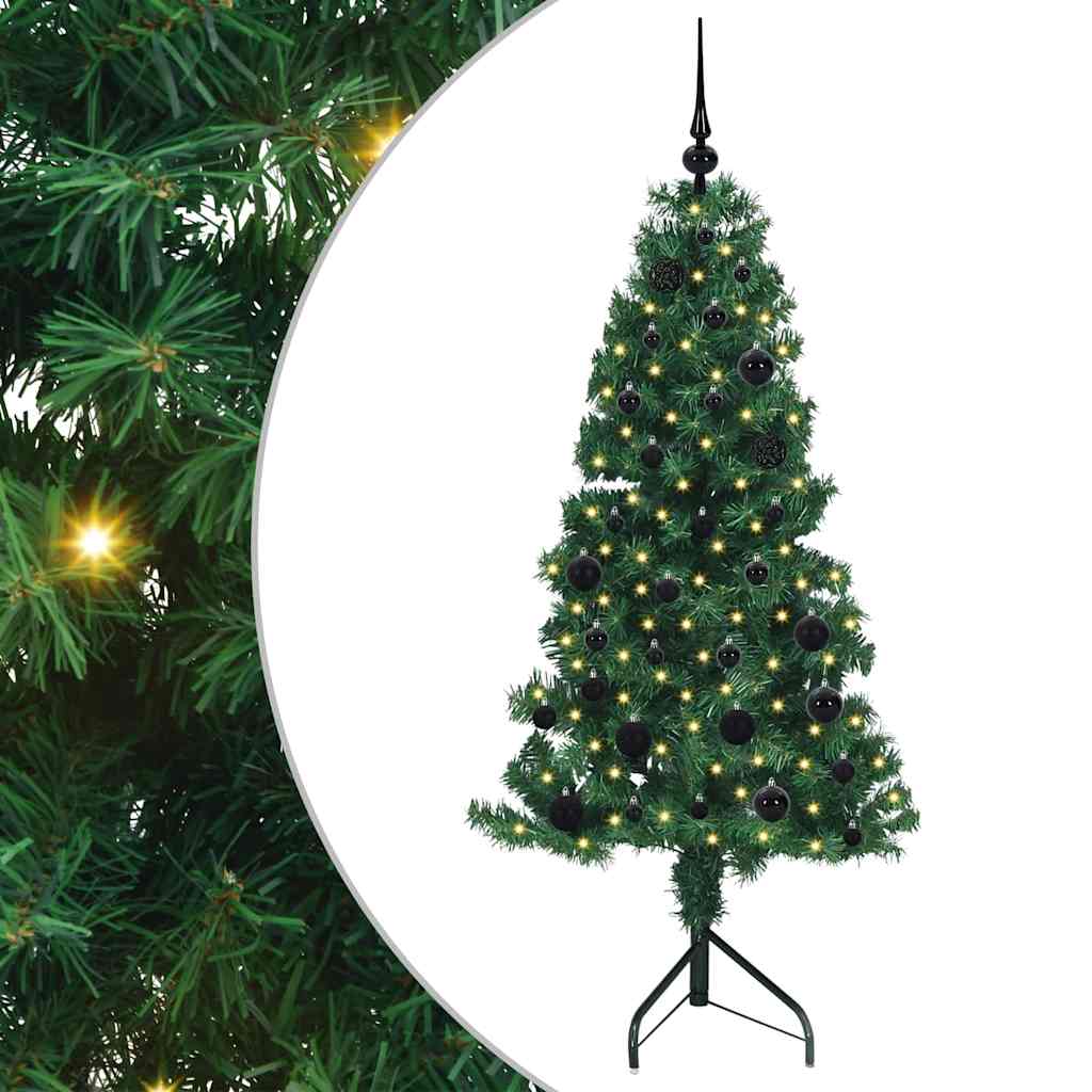 Albero di Natale Artificiale Angolare con 150 LED Verde 150 cm 3397251