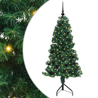 Albero di Natale Artificiale Angolare con 150 LED Verde 150 cm 3397251