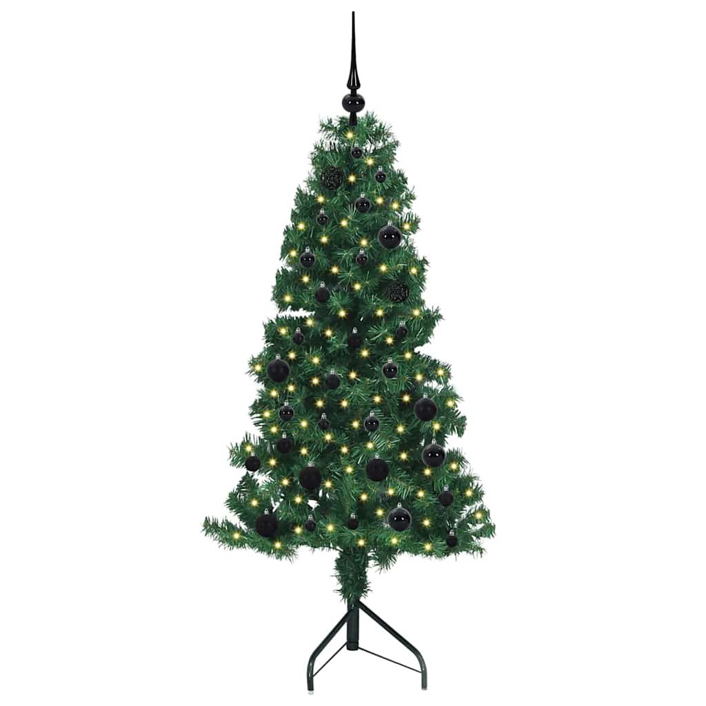 Albero di Natale Artificiale Angolare con 150 LED Verde 150 cm 3397251