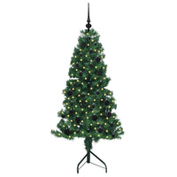 Albero di Natale Artificiale Angolare con 150 LED Verde 150 cm 3397251