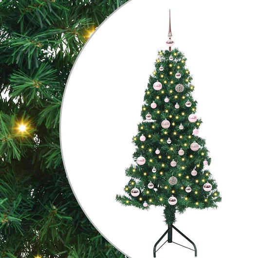Albero di Natale Artificiale Angolare con 150 LED Verde 150 cm 3397252