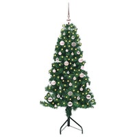 Albero di Natale Artificiale Angolare con 150 LED Verde 150 cm 3397252