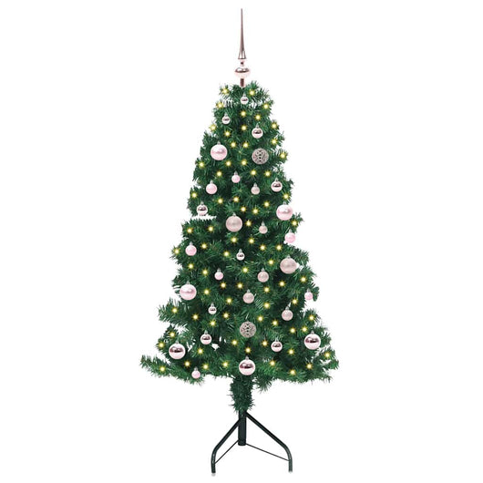 Albero di Natale Artificiale Angolare con 150 LED Verde 150 cm 3397252