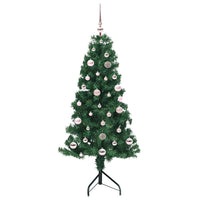 Albero di Natale Artificiale Angolare con 150 LED Verde 150 cm 3397252