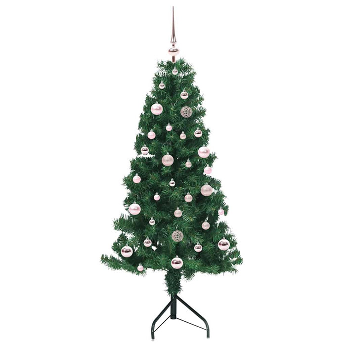 Albero di Natale Artificiale Angolare con 150 LED Verde 150 cm 3397252