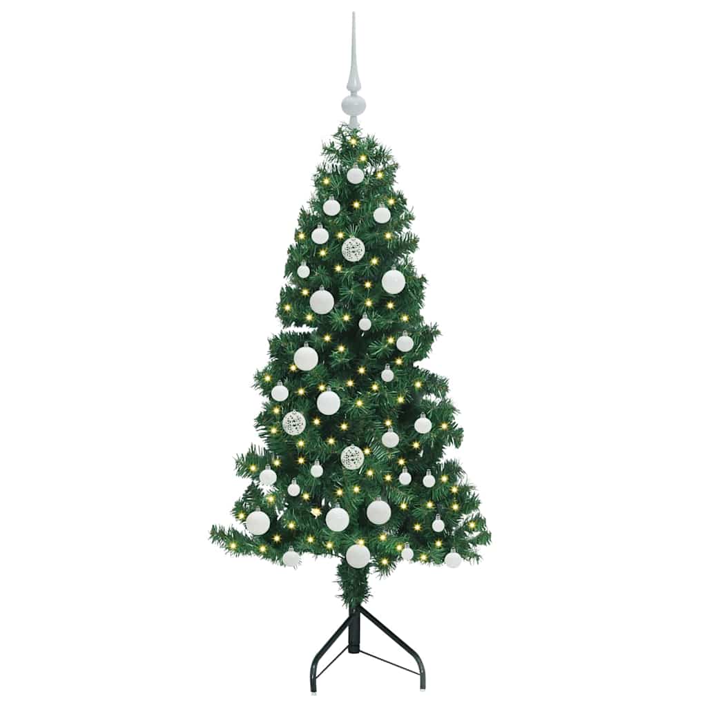 Albero di Natale Artificiale Angolare con 150 LED Verde 150 cm 3397253
