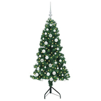 Albero di Natale Artificiale Angolare con 150 LED Verde 150 cm 3397253