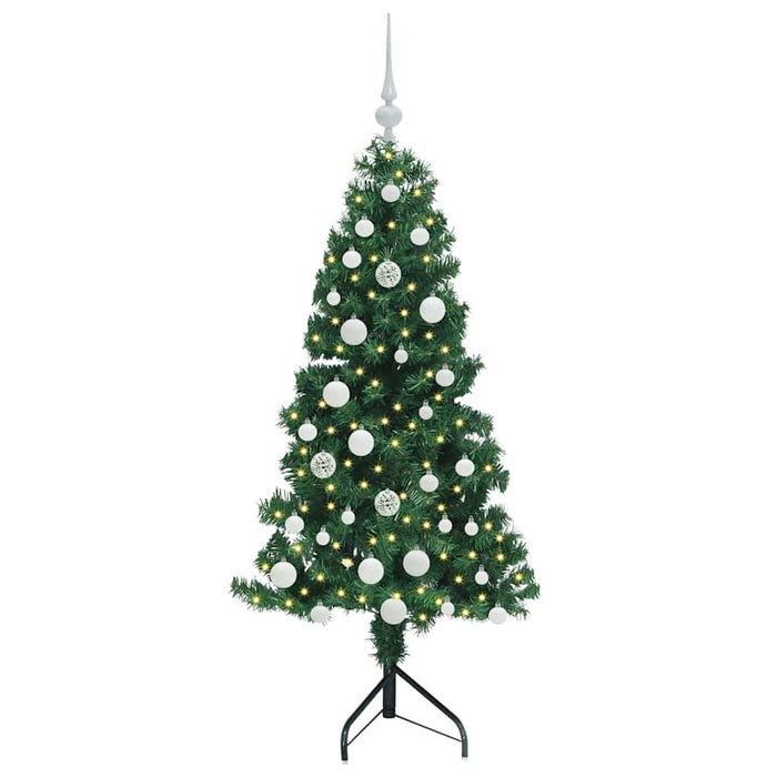 Albero di Natale Artificiale Angolare con 150 LED Verde 150 cm 3397253