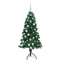 Albero di Natale Artificiale Angolare con 150 LED Verde 150 cm 3397253