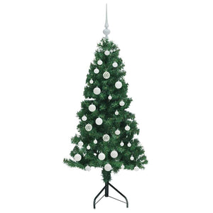 Albero di Natale Artificiale Angolare con 150 LED Verde 150 cm 3397253