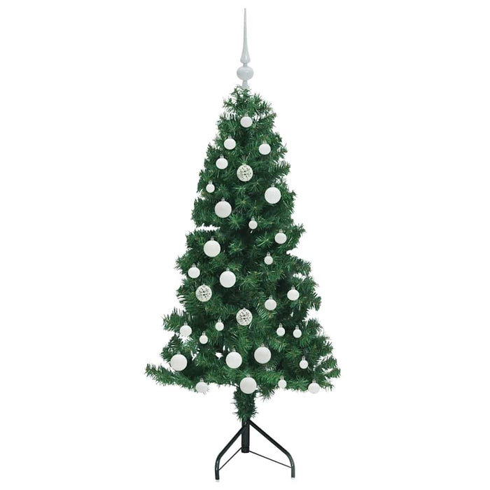 Albero di Natale Artificiale Angolare con 150 LED Verde 150 cm 3397253