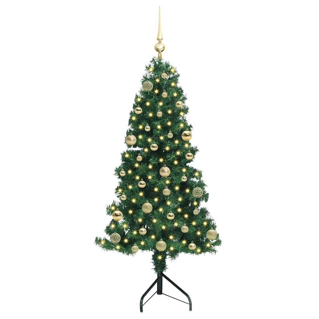 Albero di Natale Artificiale Angolare con 150 LED Verde 150 cm 3397254
