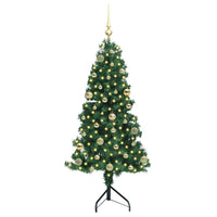 Albero di Natale Artificiale Angolare con 150 LED Verde 150 cm 3397254