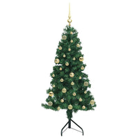 Albero di Natale Artificiale Angolare con 150 LED Verde 150 cm 3397254