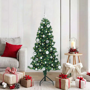 Albero di Natale Artificiale Angolare con 150 LED Verde 150 cm 3397255