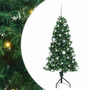Albero di Natale Artificiale Angolare con 150 LED Verde 150 cm 3397255