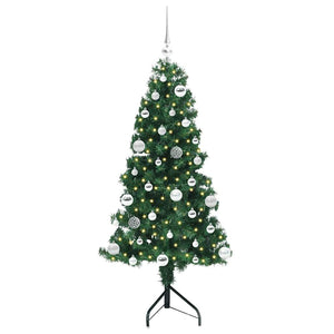 Albero di Natale Artificiale Angolare con 150 LED Verde 150 cm 3397255