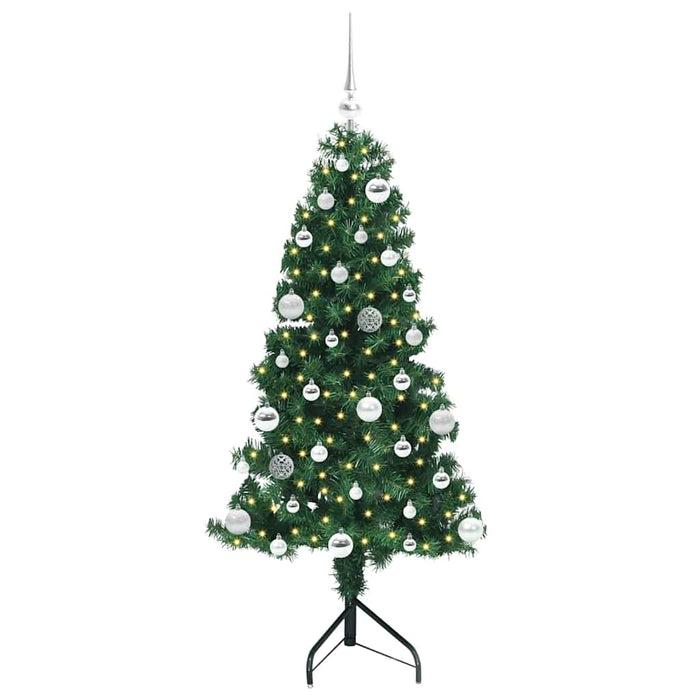 Albero di Natale Artificiale Angolare con 150 LED Verde 150 cm 3397255