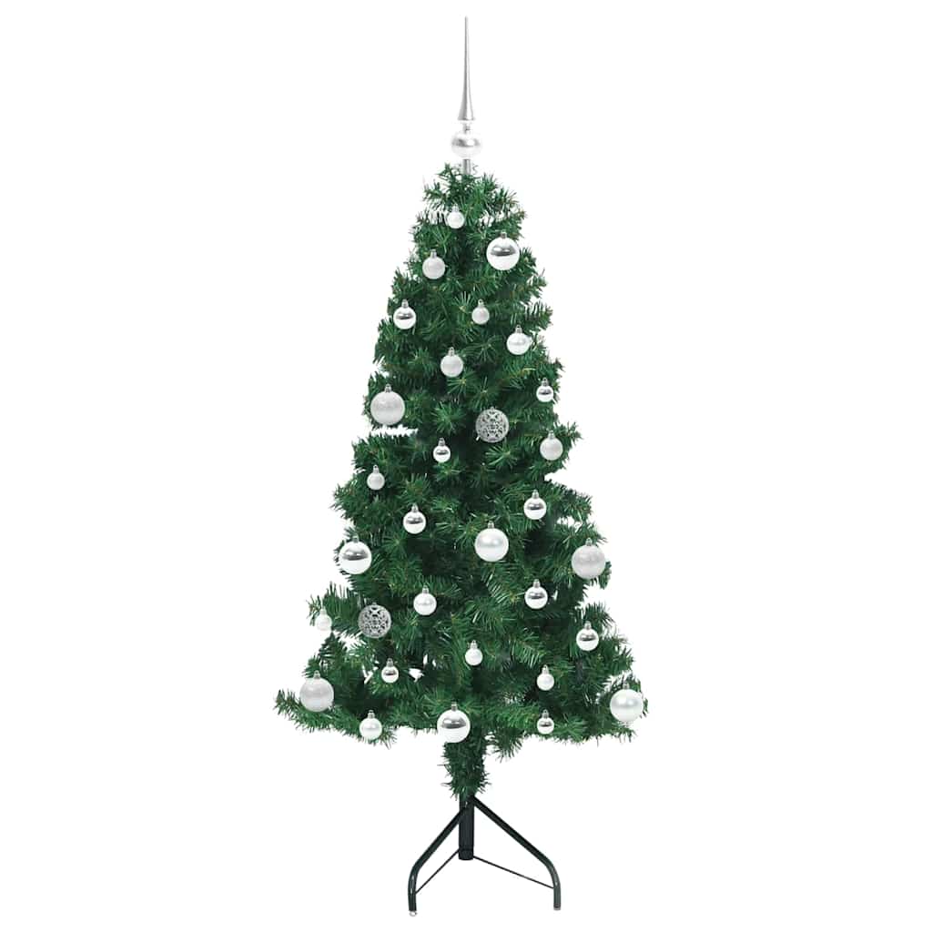 Albero di Natale Artificiale Angolare con 150 LED Verde 150 cm 3397255