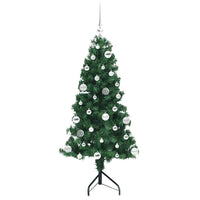Albero di Natale Artificiale Angolare con 150 LED Verde 150 cm 3397255