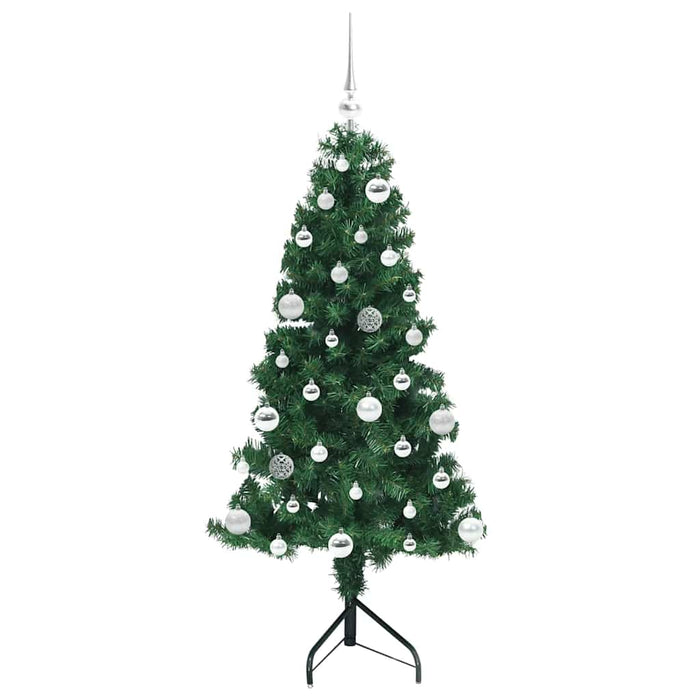 Albero di Natale Artificiale Angolare con 150 LED Verde 150 cm 3397255
