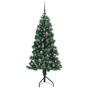 Albero di Natale Artificiale Angolare con 150 LED Verde 150 cm 3397256