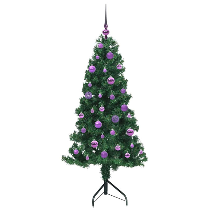 Albero di Natale Artificiale Angolare con 150 LED Verde 150 cm 3397256