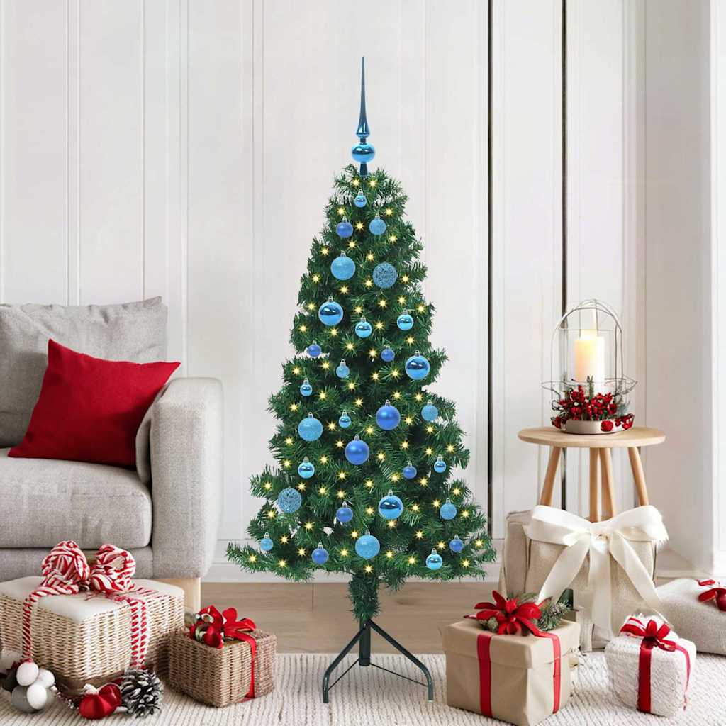 Albero di Natale Artificiale Angolare con 150 LED Verde 150 cm 3397257