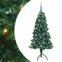 Albero di Natale Artificiale Angolare con 150 LED Verde 150 cm 3397257