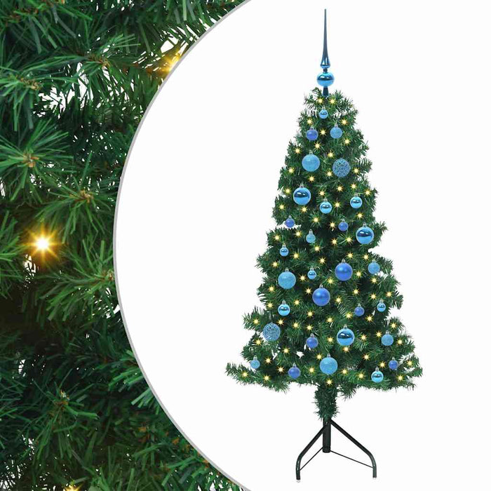 Albero di Natale Artificiale Angolare con 150 LED Verde 150 cm 3397257